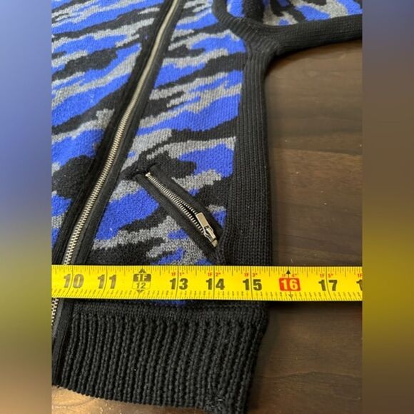 Diane von Furstenberg moto sweater Jacket XS St Regis Full Zip 100% Wool - Picture 8 of 15